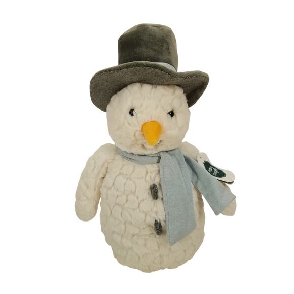 Mary Meyer Barnes & Noble Snowman Plush Grey Top Hat Blue Scarf Stuffed Toy - Picture 1 of 12